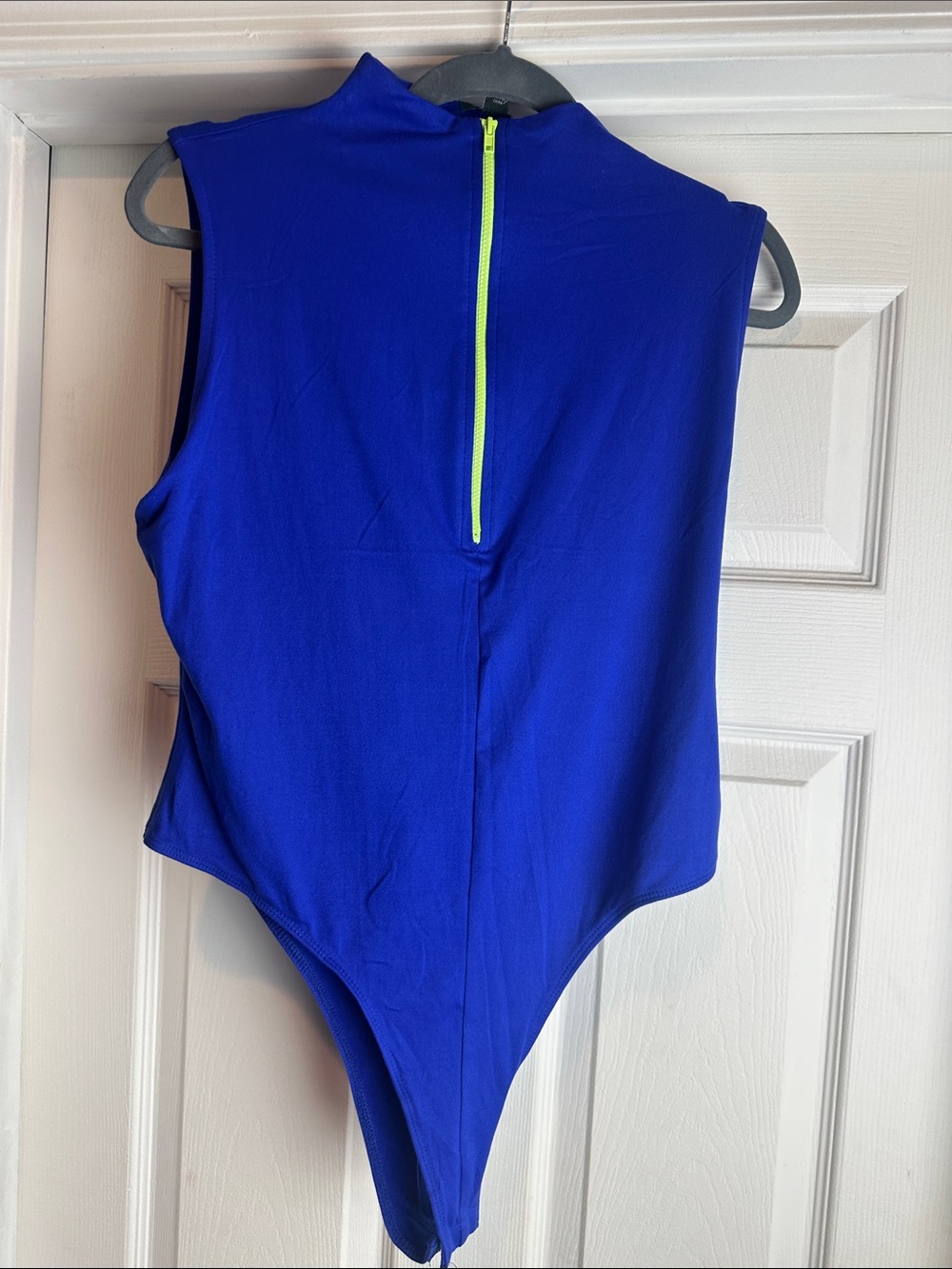 Wild Fable Quarter-zip  bodysuit Royal Blue with Neon Yellow/Green zipper NWT XL